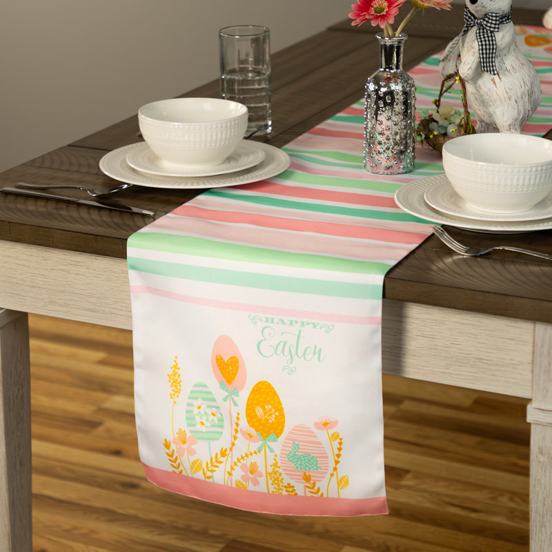 Runner Striped Easter Polyester Table Runner