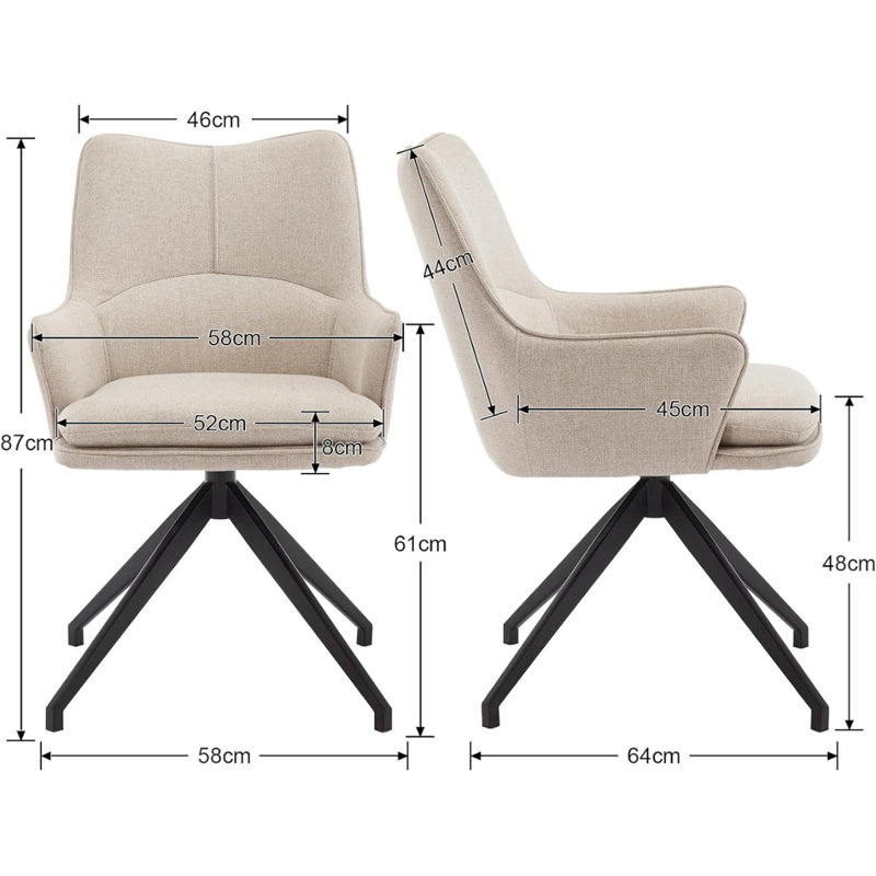 Wahson Office Chair in Chenille Modern Swivel Desk Chair Height-fixed Task Chair with Comfortable Backrest for Office Bedroom Workplace, Green