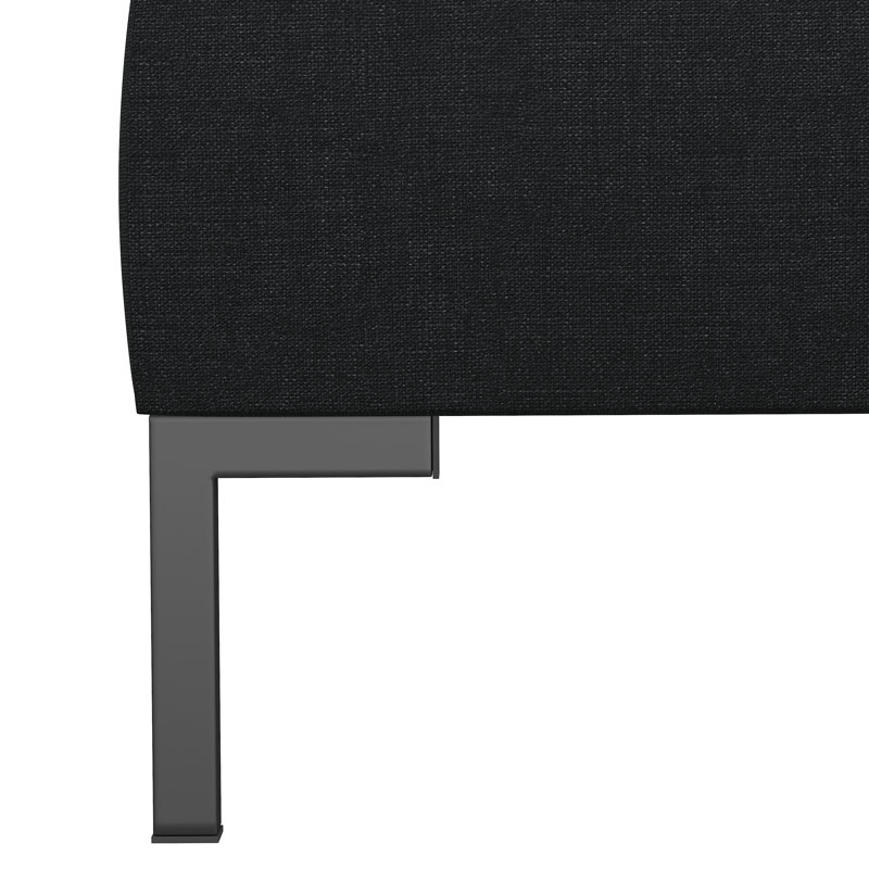 Rand Upholstered Bed, King, Black Wood, Classic Linen Black
