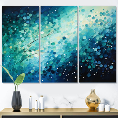 Turquoise Tranquility IX 3 pieces modern metal art decor