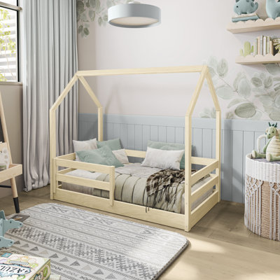 Sweet Dreams Toddler Bed With House Frame And Guardrails - Safe Crib-to-big Kid Transition Bed