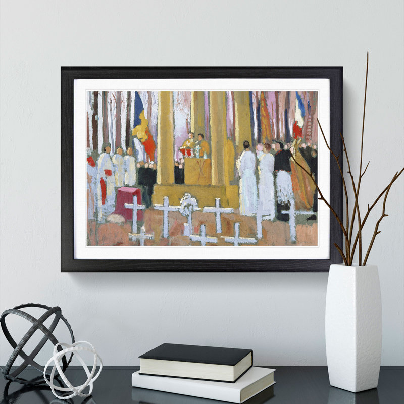 Mass in Front of the Tomb by Maurice Denis - Picture Frame Painting, Black Framed, 36cm H x 48cm W x 2cm D