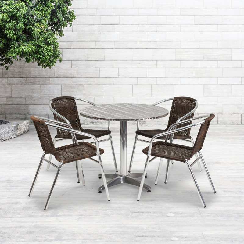 Ensemble de salle à manger 5 pièces Haverhill, H 27,25 po x l 31,5 po x P 31,5 po, Brun
