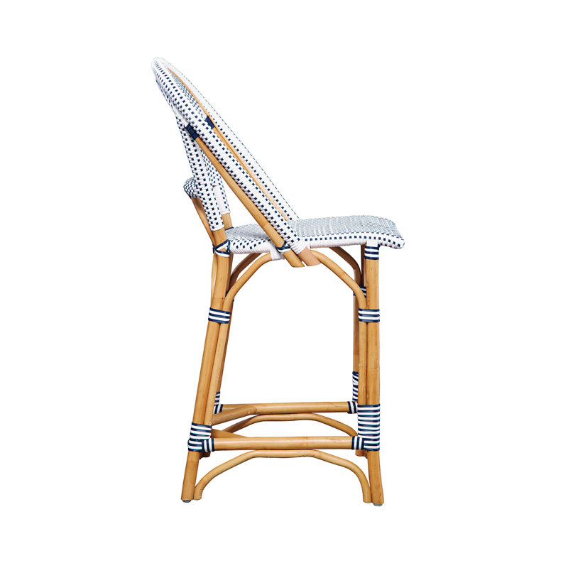 Leroy Bar Stool, White/Blue, Bar Stool (30" Seat Height)