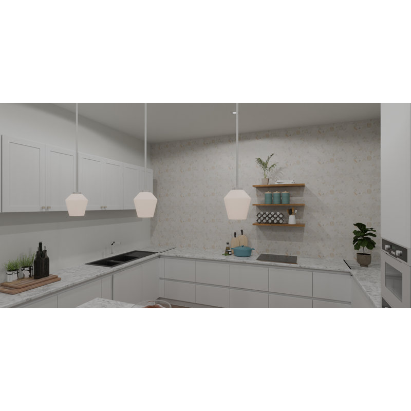 Sirkka 1-Light Brushed Nickel Mini Pendant Light, Nickel brossé