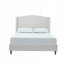 Tête de lit minimaliste classique à dos de chameau avec oreilles moelleuses et revêtement texturé pour un décor de chambre à coucher élégant