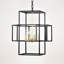 4- Lanterne en métal - noir mat et or, luminaire suspendu de style américain pour le salon, la chambre à coucher, le vestibule, plafond industriel à hauteur réglable dans une lanterne dorée, couloir, escalier-1586614515