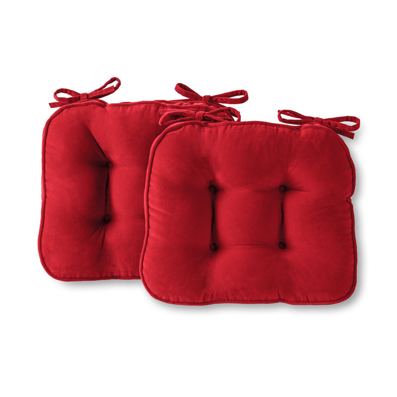 Coussin de chaise réversible en microfibre, Rouge écarlate