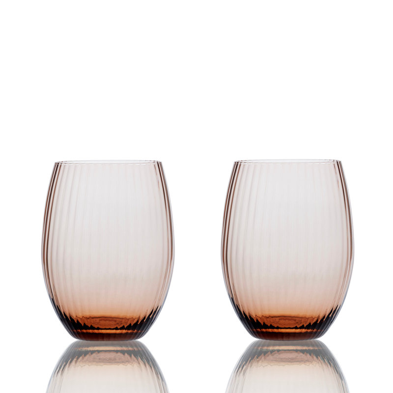Quinn Handmade Crystal Drinking Glass, Amber