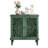 Vintage Hollow-Carved Accent Cabinet, 2-Door Display Storage Sideboard With Symmetrical Floral Design, Adjustable Shelf And Solid Wood Legs For Living Room Entryway(Antique Green)