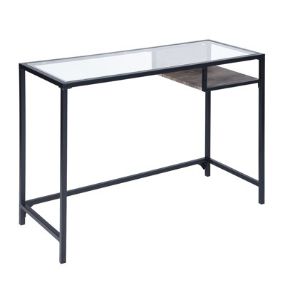 Glass Top Metal Base Writing Desk