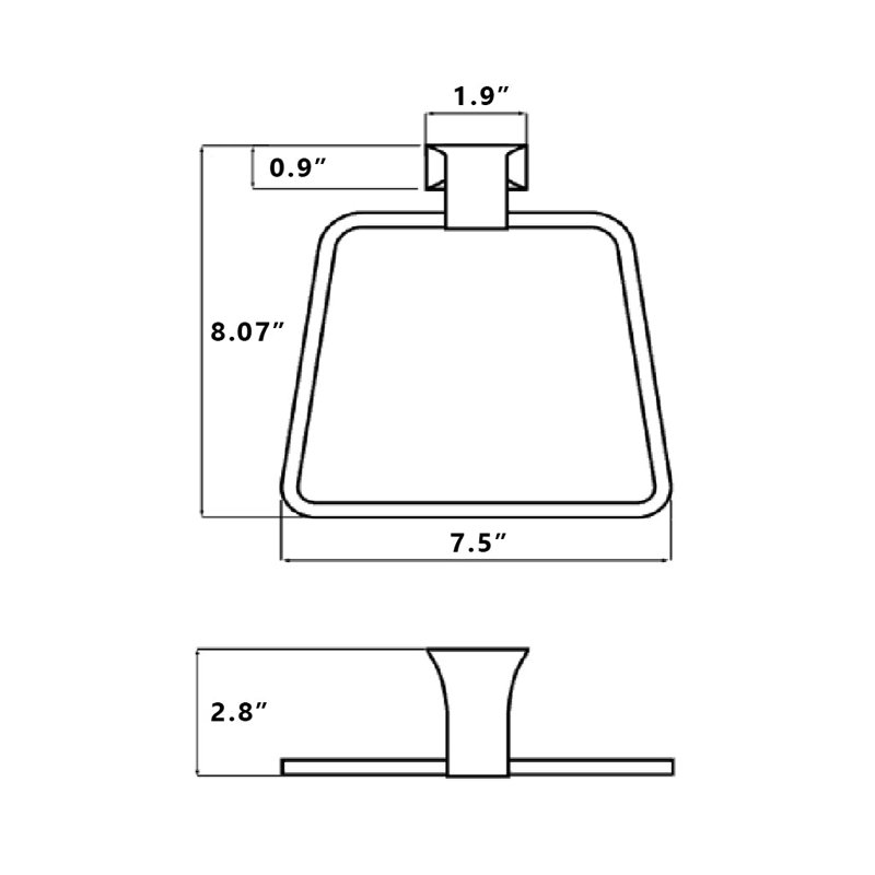 Mimi Towel Ring - Wall Mount - 8", Polished Nickel
