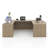U-Shaped Executive Desk With File Cabinet-1720024504