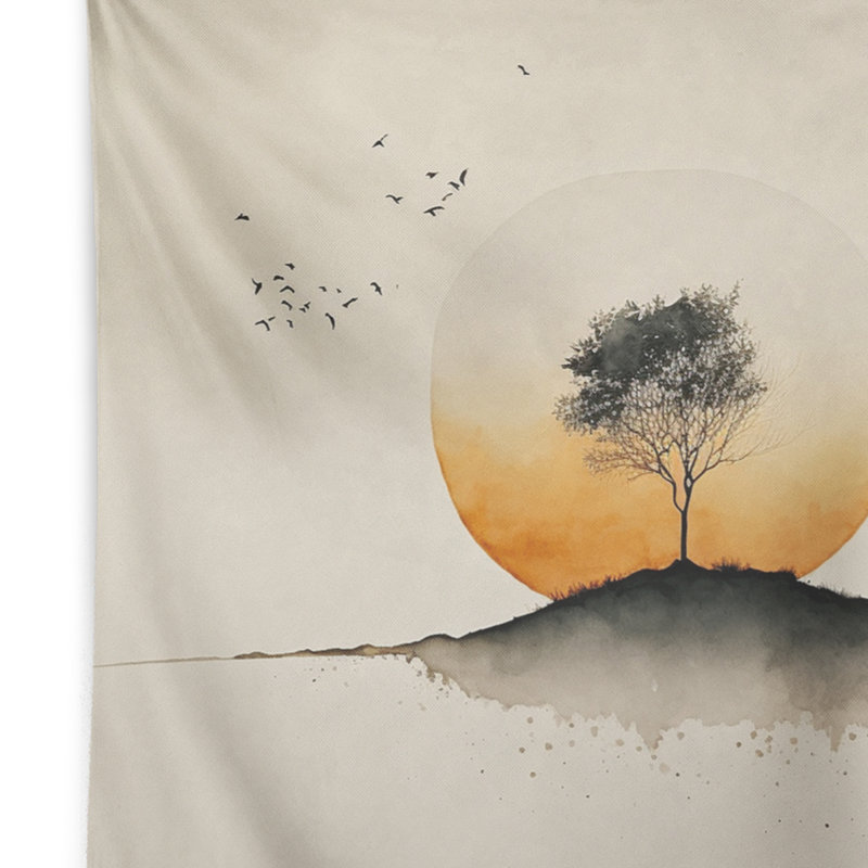 Tapisserie en polyester avec des punaises, H 32 po x l 39 po