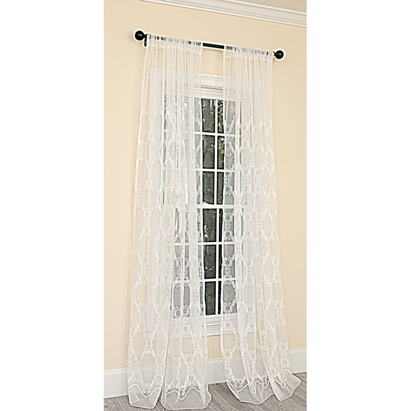 Panneau de rideau simple diaphane avec passe-tringle Willa, l 54 po x L 96 po