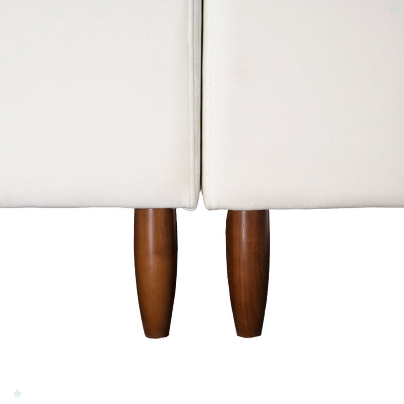 Canapé modulaire en velours en L Blake faisant face à la gauche, Crème, crème