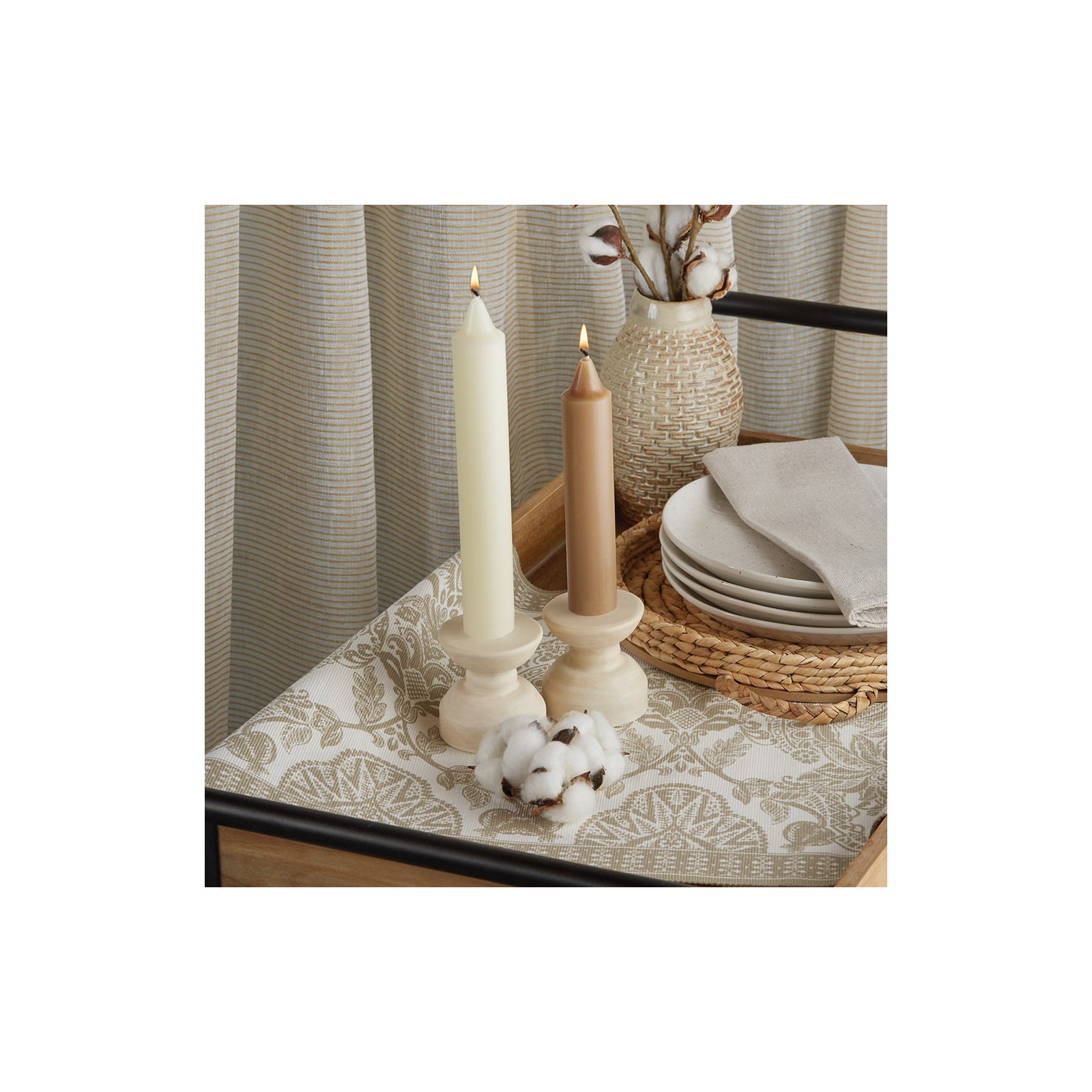 Smooth Collenette Unscented Taper Candle, 9" H x 1.25" W x 1.25" D, Ivory