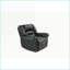 Fauteuil inclinable, fauteuil oscillant manuel moderne avec garniture cloutée | Noir | Cuir retravaillé
