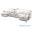 Canapé modulaire en forme de U de 140 po, canapé modulaire modulaire, canapé 6 places avec repose-pieds mobile, siège profond et dossier réglable. Canapé pour salon, chenille, blanc