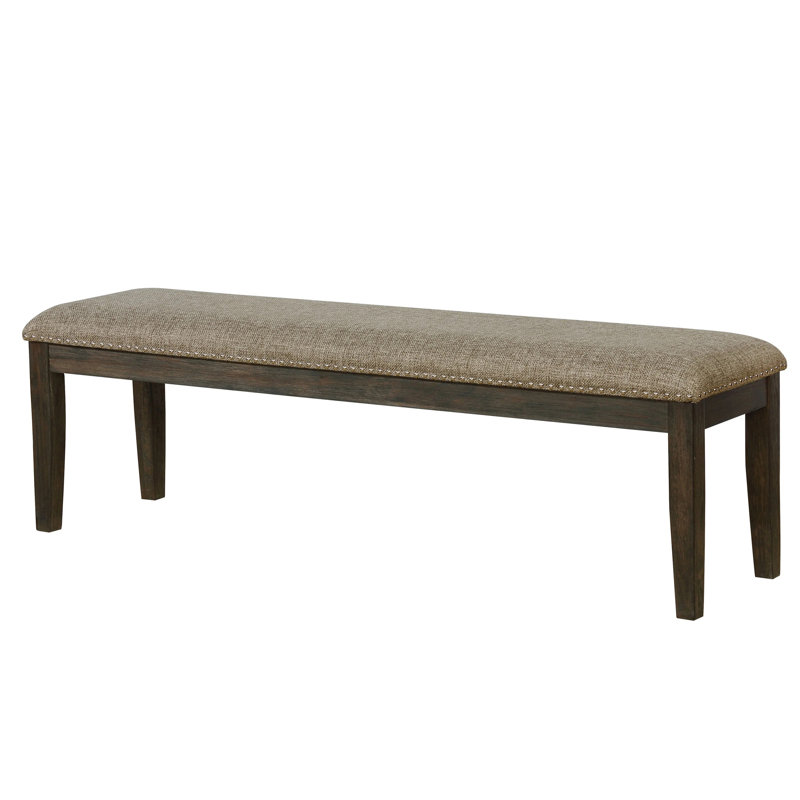 Tissu gris chaud de style moderne avec cadre espresso et dossier de siège rembourré 1pc
