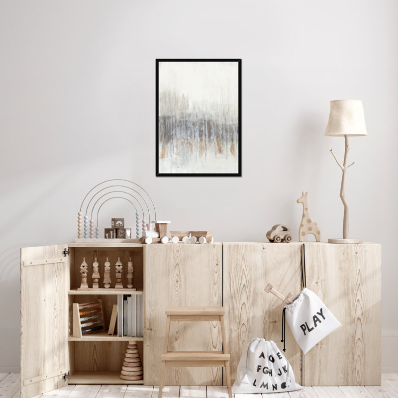 Neutral Wave I by Jennifer Goldberger - Painting, Black Framed Paper Print, 80cm H x 55cm W