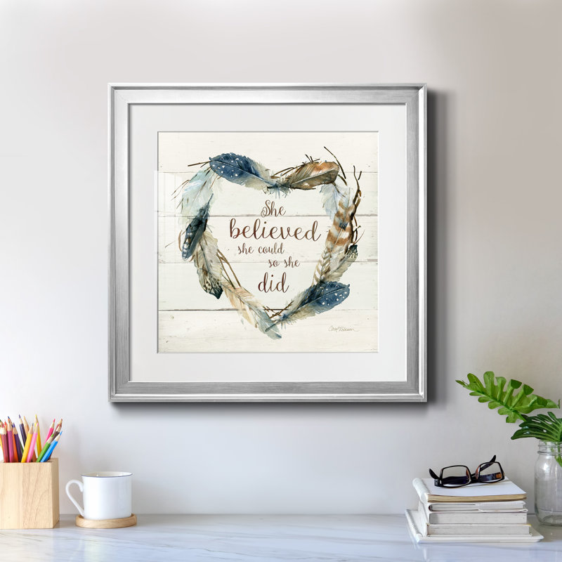 She Believed She pourrait - Cadre photo, impression d'art textuel sur papier, H 30,5 po x l 30,5 po x P 1,5 po