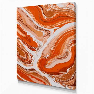 Abstrait art fluide sur toile brune 53