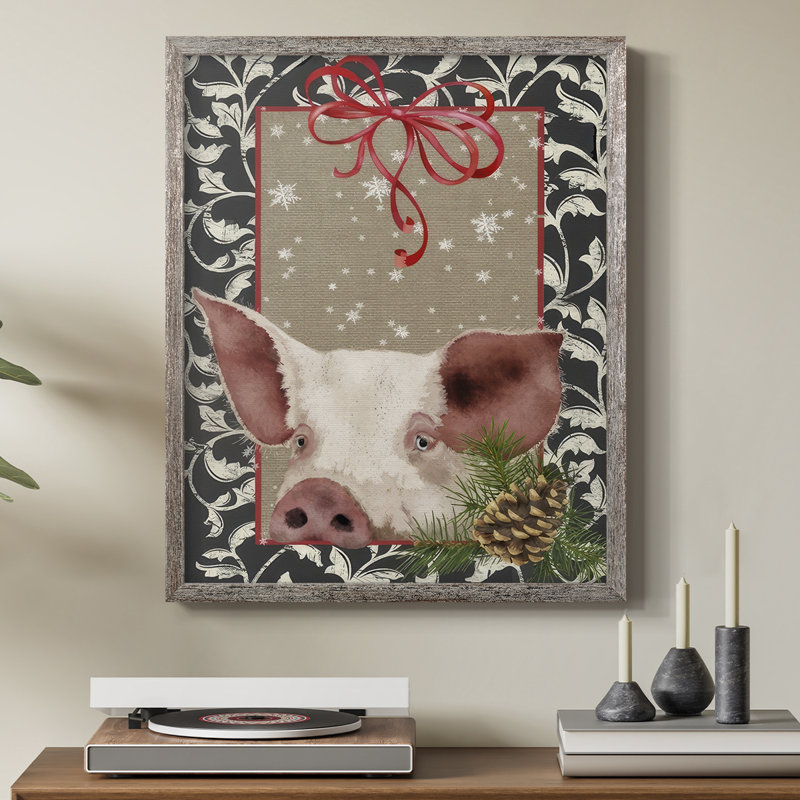 «County Christmas Farm II», reproduction encadrée - bois massif, H 30 po x l 24 po