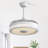 42 Inch Modern Invisible Ceiling Fan, 120V 3 ABS Blades Remote Control Reversible DC Motor With 36W Led Light