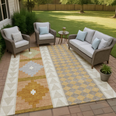 Machine Washable Indoor/Outdoor Chantille ACN2522 Southwest Rug