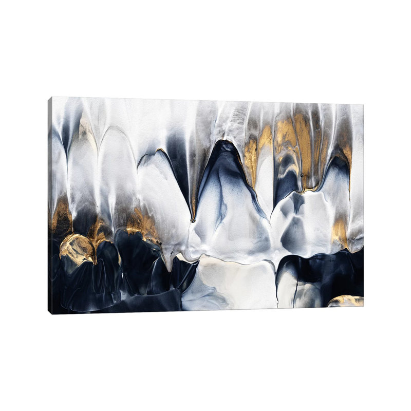 «Abstract Flow II» par Elisabeth Fredriksson - reproduction imprimée, H 40 po x l 60 po x 1,5 po, Toile tendue