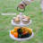 Rustic Wooden 2 Tiered Tray, Round Farmhouse Kitchen Table Decor Serving Tier Tray-1932979977