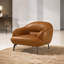 Fauteuil en cuir véritable touffeté Lamoria-70673195