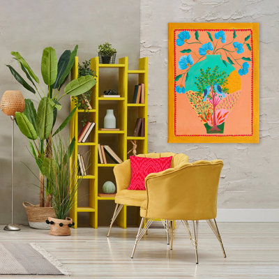 Bluebirds & Boho Flower Vase Canvas, design by Nabeela Rumi