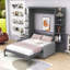 Grand lit escamotable en bois avec canapé-1015395944