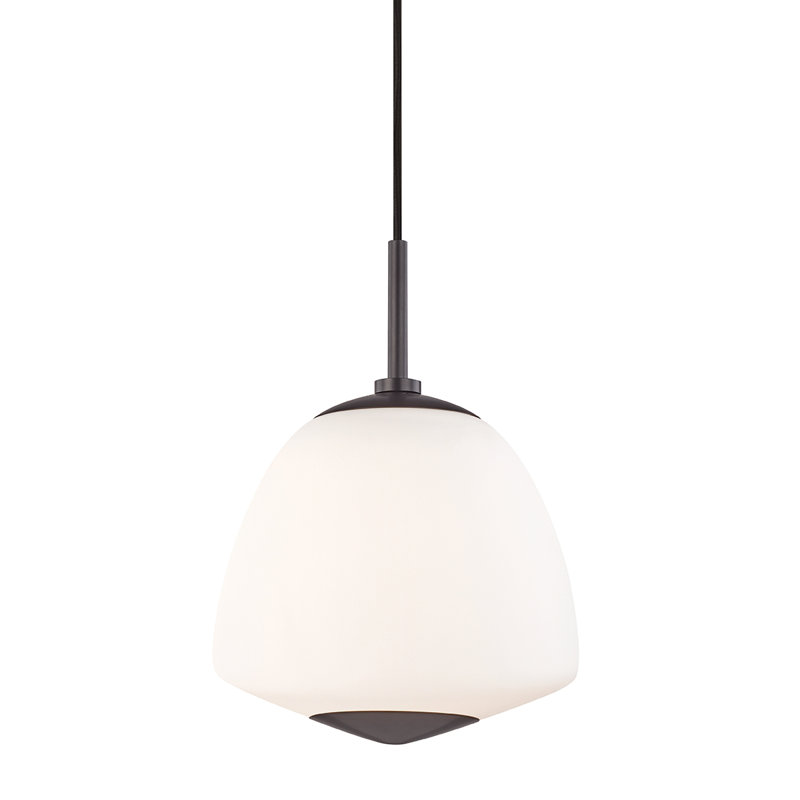 Luminaire suspendu simple à 1 lumière Darby, Bronze vieilli, H 11 po x l 8 po x P 8 po