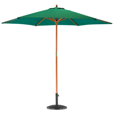 Wooden Garden Parasol & Base - 2.7m