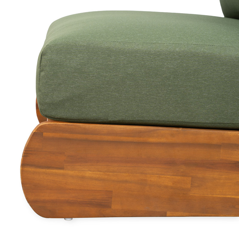 Fauteuil club de patio en acacia Lazy, vert, Vert