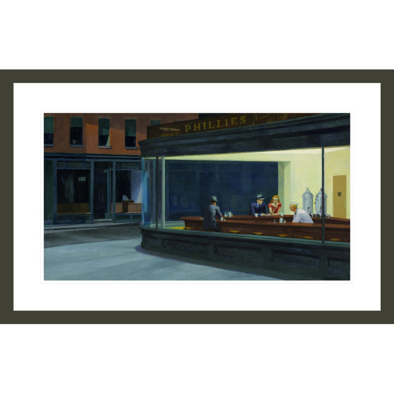 Nighthawks by Edward Hopper -Framed Giclee Print, 19.06" H x 29.5" W