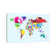 Tangram Abstract World Map by Michael Tompsett - Wrapped Canvas Print