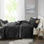 Ensembles de literie en velours luxueux, conception noire matelassée, housse de couette ultra-douce avec coussin, parfaite pour les chambres modernes