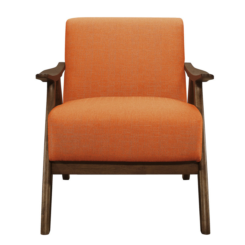 Lyelah Upholstered Armchair, Orange Polyester