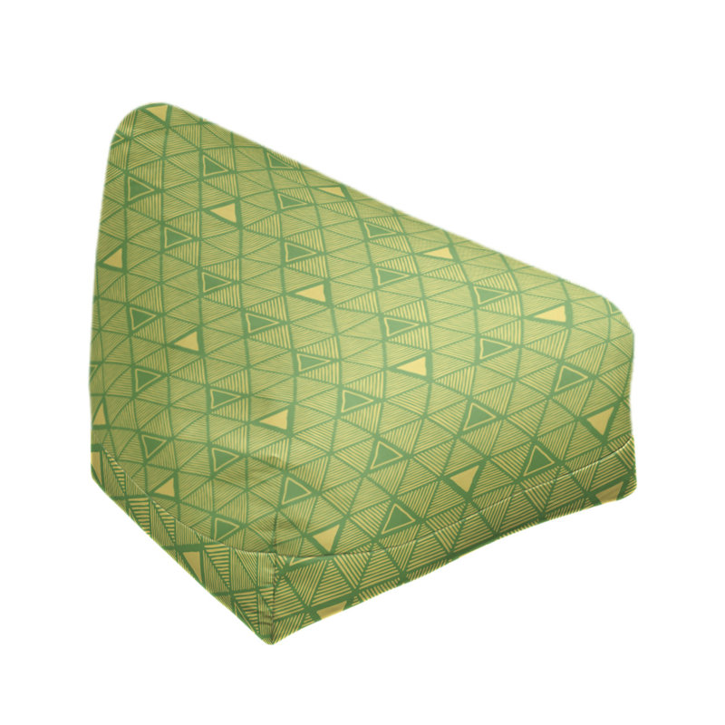 Housse de sac de pois triangles à la main classic, Vert / Jaune, H 30 po x l 30 po x P 25 po, Pas de bourre