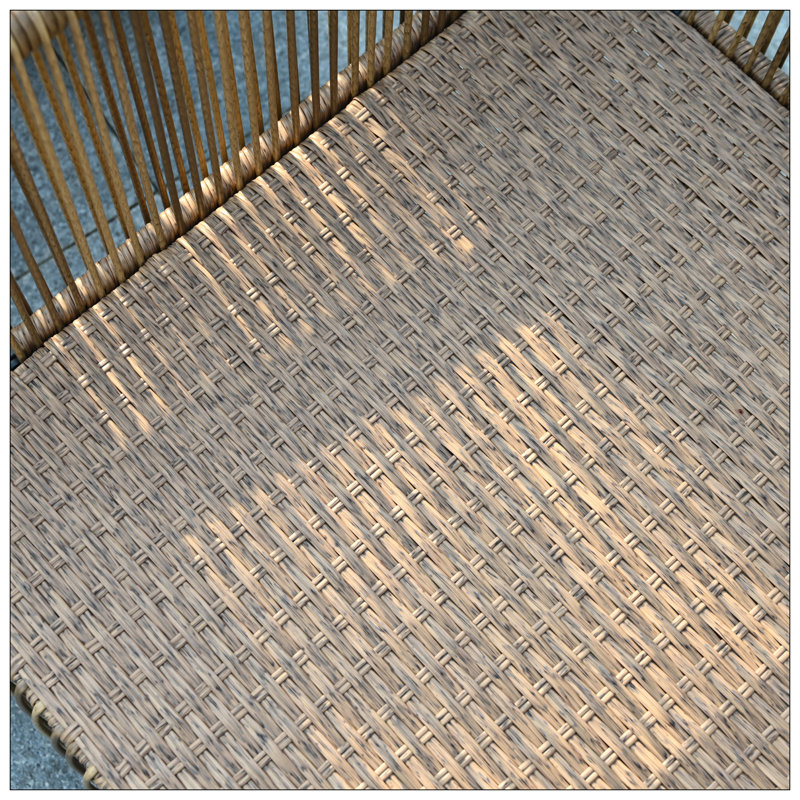 New Comming Outdoor PE Brown Wicker 2Seats Sofa With Grey Cushion And Table Set