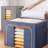 Steel Frame Storage Box, Cloth Storage Box for Quilt Storage Box Folding Wardrobe Fabric Extra Large Storage Bag with Clear Window, Sturdy Zippers(Set of 3)-1039820343-1039820336