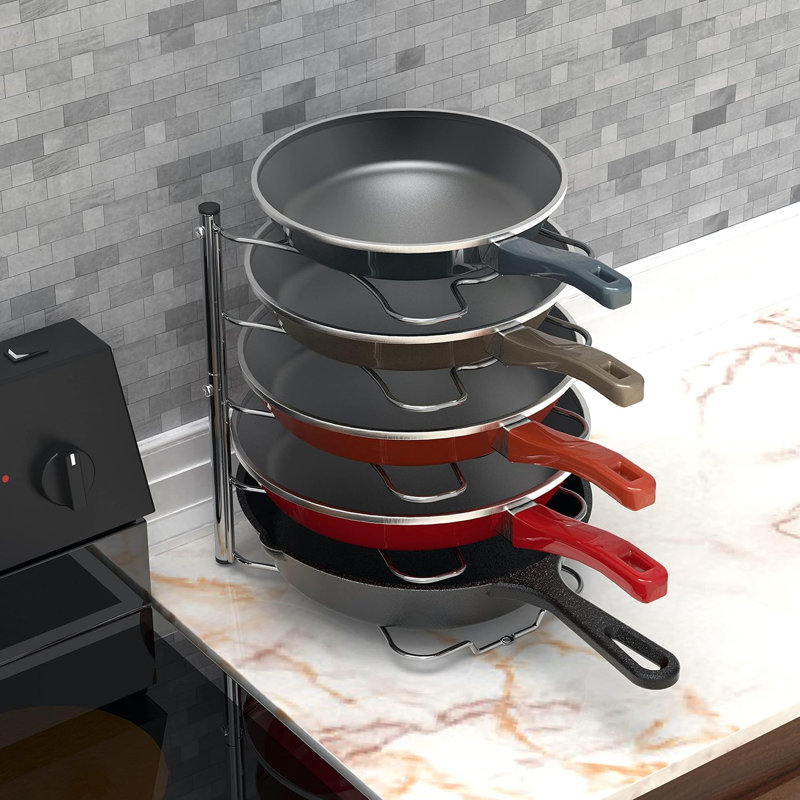 Metal Rectangle Free Standing Pot Rack, Chrome