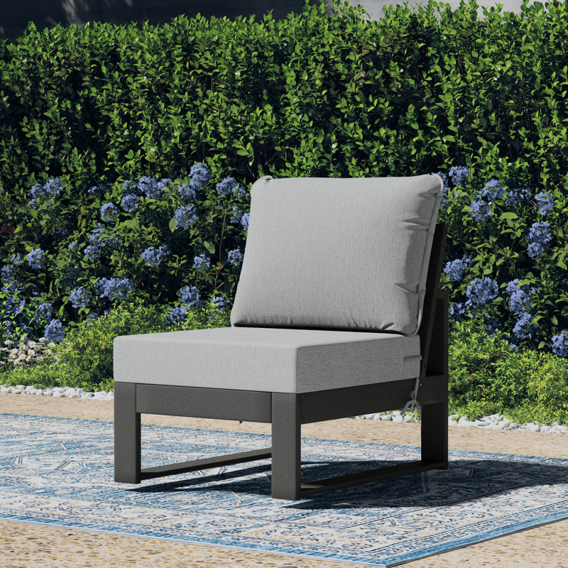 Patio Deep Seating Armless Chair With Frame, Gray, Light Gray