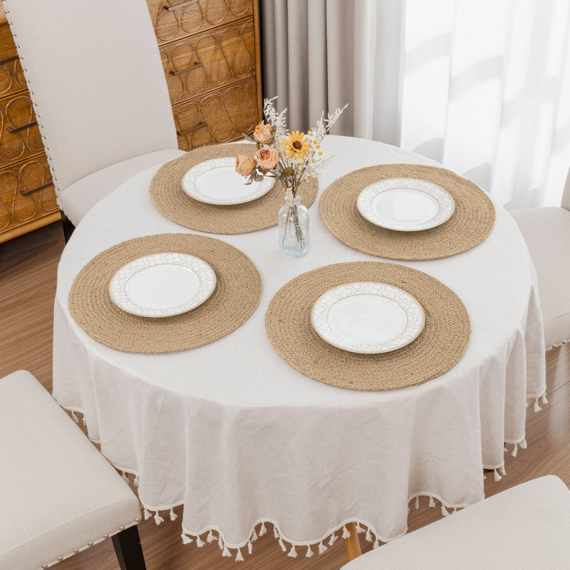 Napperon rond en jute naturelle
