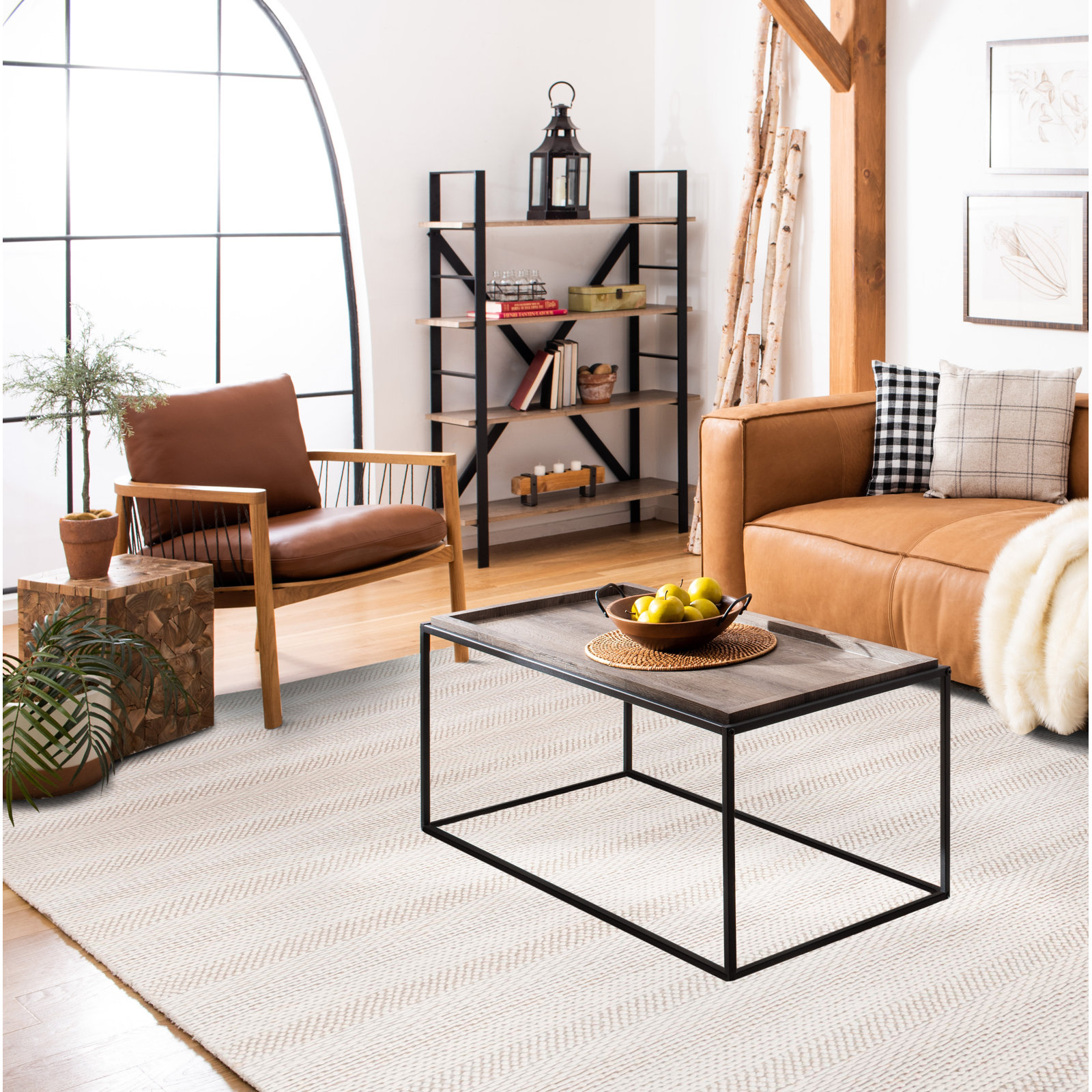 Daisy Ivory Hand-Woven Striped Rug, Rectangle 9' x 12'