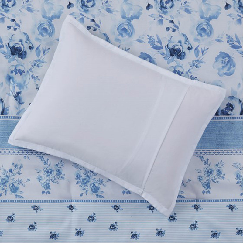 Full/Queen Floral Striped Comforter Set
